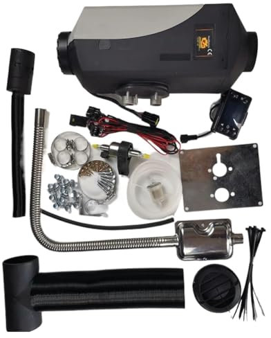 MegLob Chauffage À Air Diesel 4KW, Radiateur De Stationnement d'hiver 12 / 24V, Chauffage À Air Diesel avec Écran LCD Intelligent, Chauffe-Parking Portable pour RV, pour Le VOC/Remorque,24v