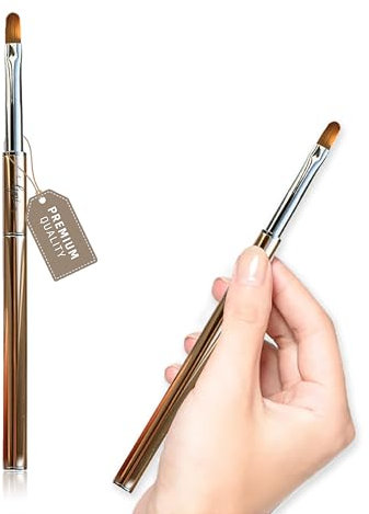 Lynis-Nailshop.de Pinceau professionnel à gel en cheveux naturels Taille 6 pour ongles en gel et nail art Pinceau polyvalent de qualité supérieure avec pointe ovale pour application de gel, couverture