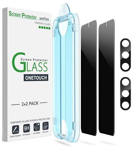amFilm Sichtschutz Schutzfolie für Samsung Galaxy S25 Plus 5G 2+2 Stück | mit Kamera-Objektivschutz [Anti Spy and Privacy Protection] HD Clear - S25 Plus-6.7''