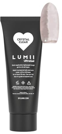 LUMII UltraGel At Home Nail Extension Starter Kit - Gel Extensions DIY Complete Beginners Manicure Kit With UV Lamp - Polygel Nails (Crystal Clear)