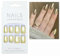 Square Fake Nails, 24Pcs Gold Mirror Fake Nails, Chrome Press on Nails Medium Long, Metal Mirror Stick on Nails with Nail Glue, Full Cover Stick on Nail Tips