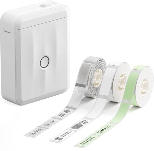 NIIMBOT D110 Étiqueteuse avec 3 Rouleau l'étiquettes, Imprimante d'étiquettes Autocollante Portable, Mini-imprimante Bluetooth pour la Maison, Le Bureau et l'école