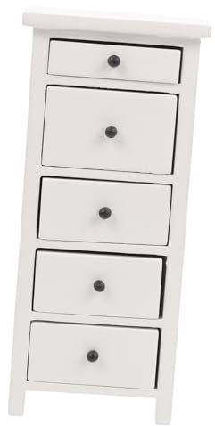 ibasenice Miniatur Holzschrank Weißer Fünf Speicher Schrank Für Zubehör Für Kreative Spielwelten Detailreiche Und Lebensechte Möbelgestaltung