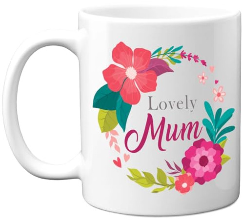 Stuff4 Novelty Mug for Mum, Lovely Mum | Thoughtful Birthday Mugs Present Gifts for Mother Mummy Women, 11oz Ceramic Coffee Mothers Day Cup