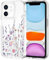 TVVTPU Handy Hülle Kompatibel mit iPhone 11 6.1“, Aesthetic Blumen Muster Handyhülle Nie Vergilbung Dünn Transparent Hard PC Rückseite Stoßfester Kratzfest Schutzhülle Case, Klar