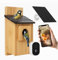 Smart Bird Box with 4 MP Camera – Solar-Powered Nest Box Camera for Live Birdwatching, Motion Detection & Video Capture, Weatherproof Wooden Birdhouse – Perfect DIY Gift