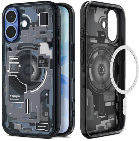 Spigen iPhone 17 Hülle [Zero One Edition] Hightech-Design Ultra Hybrid MagFit Case Handyhülle, Kompatibel mit MagSafe Zubehör -Zero One Black