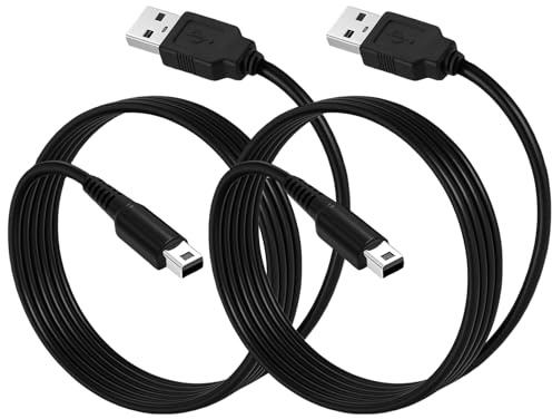 TwinkleHom Ladekabel für Nintendo 3DS, 3DS XL, DSI, 2DS, USB-Ladekabel, 1,2 m Kabel, 2 Stück