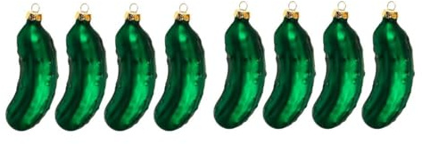 Gurke Weihnachtskugel Christbaumschmuck Glas Ø 3cm L 9,2cm Grün (8)