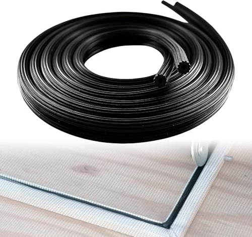 Riisoyu 20 m Guarnizione in Gomma per Zanzariera, Diametro 4 Mm corda in gomma Nastro in gomma per zanzariera accessorio per telai di tensionamento per zanzariera, rete in gomma