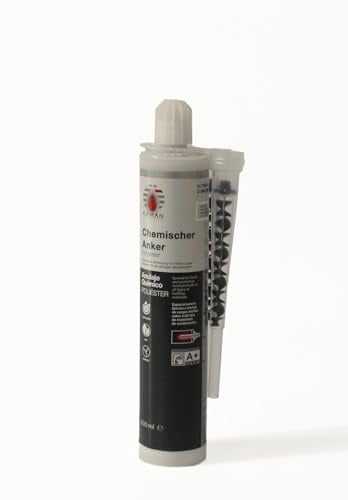 KAMAN-ULTRAPOL C-380 SP - Anclaje químico de 280 ml – Mortero compuesto y tacos químicos, resina de poliéster 2K sin estireno, curado rápido, para hormigón y mampostería, incluye 2 mezcladores