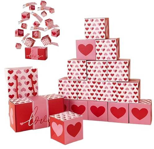 KUYYFDS Explosion Box Pop-out Money Box with 15PCS Small Folding Bouncing for Cash for Anniversary, Valentine Day
