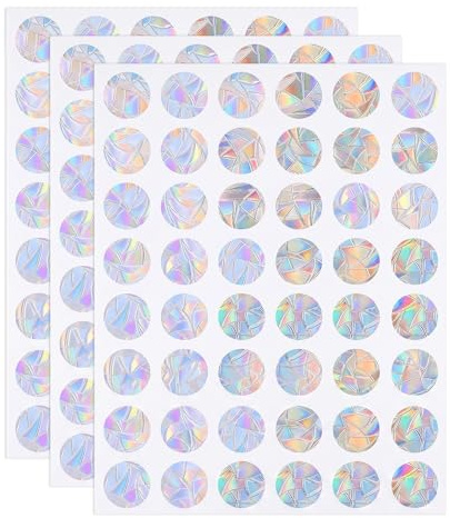 144PCS Prisma Fensteraufkleber, 3cm Runden Suncatcher Sticker, Stoppt Vögel | Vogelschutz Regenbogen Fensterfolie, PVC Anti-Kollisions-Aufkleber, für Glasscheiben Türfenster Schlafzimmer Büro