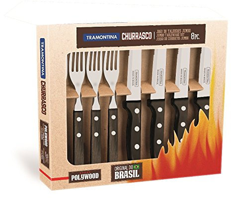 Tramontina Gaucho Steakbesteck-Set 8-teilig braun, 29899-297 Steakbesteck-Set 8-teilig braun, mit 4 Steakmessern und 4 Steakgabeln