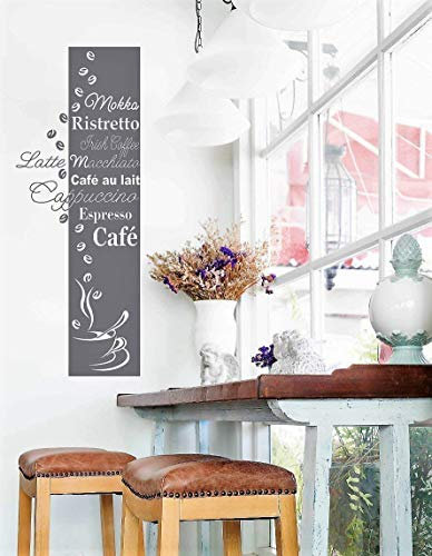 Wandaufkleber Wandtattoo Wandsticker für die Küche/Esszimmer KAFFEE BANNER (Größen.- und Farbauswahl)