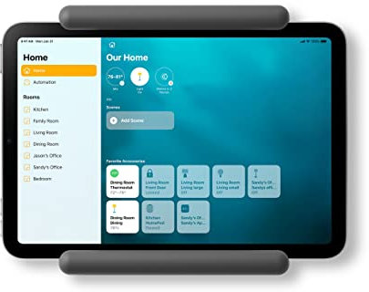 elago Home Hub Mount Tablet Wandhalterung Kompatibel mit Apple iPad, iPad Air, Samsung Galaxy Tab, meisten Tablets – Einfaches Montieren, Kratzfestes Silikon, Kabelmanagement Inclusive (Dunkelgrau)