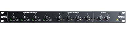 Rane Microfono mixer, 4 ingressi stereo (1/4: TRS) e 2 uscite bilanciate (XLR), nero (MLM82S)