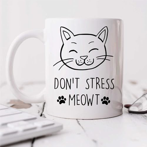 60 Second Makeover Limited Cat Don't Stress Meowt Mug Pet Present Kitten Cat Quote Friend Funny Mug