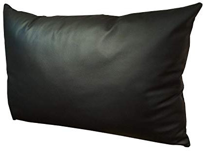Quattro Meble Schwarz Echtleder Kissen Sofa & Stuhl Dekokissen Zierkissen Echtleder Rückenkissen Rindsleder Echt Leder Modell 1EL (50 x 70 cm)