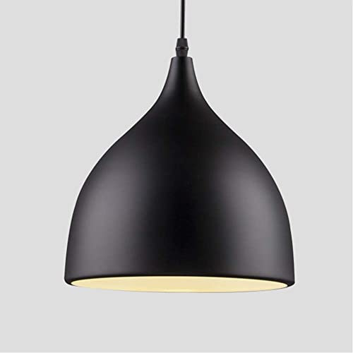 Moderne Retro LED Pendelleuchte Hängeleuchte E27 Fassung Deckenbeleuchtung Beleuchtung für Wohnzimmer Schlafzimmer Loft Bar Küche (Schwarz)