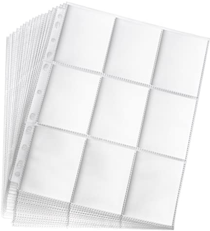 Lictin 450 Pochettes pour Cartes à Collectionner, 50 Pages Plastique Pochettes pour Cartes, Transparente Pochette Classeur Carte