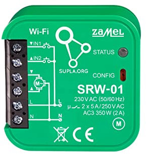 Supla Zamel - Commande de Volet Roulant WiFi SRW-01 I Interrupteur Intelligente Électrique I Interrupteurvolet Connecté I Montage Facil I Compatible avec Une Application Mobile