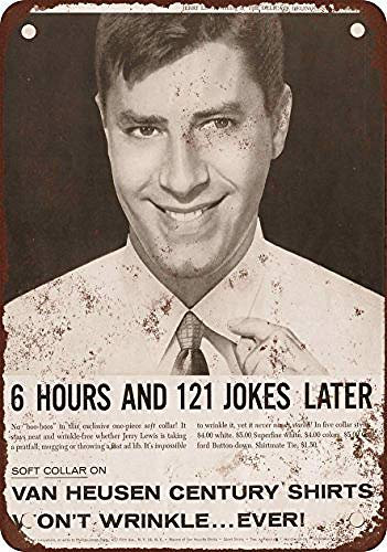 None Brand Jerry Lewis Van Heusen Shirts Retro Wanddekoration Metall Blechschild bemalt Kunst Poster Dekoration Plakette Warnung Cafe Garage Party Spiel Zimmer Türschilder