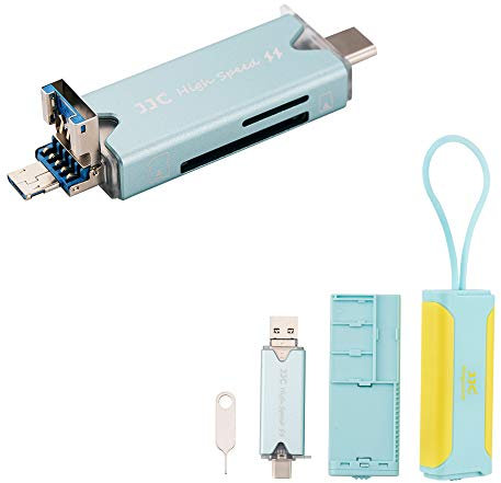 JJC Lecteur de cartes SD Micro SD USB 3.0 avec étui de rangement, USB C/USB A Plus OTG pour mémoire SD SDHC SDXC Micro SD TF Compatible avec ordinateur portable OTG Activation téléphone tablette