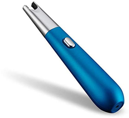 ZZBB Accendino Elettronico Accendino USB Ricaricabile al Plasma Accendino Antivento Senza Fiamma Accendino Elettrico per Candele Yankee, Grill, Cucina, Fornello,Blue
