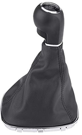 Aramox - Juego de polainas de pomo de cambio de 6 velocidades, cuero PU + pomo de cambio de engranaje de plástico, palanca, cubierta de bota para D OE: 009140093/19276456