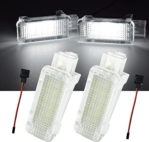 2 Stück 12V Fußraumbeleuchtung LED SMD Modul Weiß, Ersatz für VW Caddy, CC, Golf, EOS, Passat, Santana, Polo, Scirocco, Tiguan, Touareg