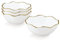 fanquare Juego de 4 Cuencos de Sopa de Cerámica Blanca, Cuencos de Cereales de Desayuno de Porcelana, Tazones de Arroz Chinos con Borde Dorado