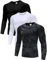 Holure 3 Pack Compression Shirts for Men Long Sleeve Mens Running Top Quick Dry Base Layer Tops for Gym Sports Fitness Workout Black/White/Camo Black-M