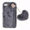 SNCLET Fluffy Fur Plush Case for iPhone 8 Plus Protective Case Soft Warm Love Fluffy Case Bling Diamond Cover Fluffy Fur Skin TPU Cell Phone Case for Women Girls for iPhone 8 Plus/7 Plus,Dark Grey
