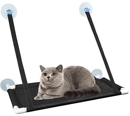 REAQUE Katzen Fensterliege | Fensterliege für Katzen | Fenster Katzenhängematte 60 * 35cm für Katzen bis 22 kg | Katzen Hängematte Fenster mit starkem Saugnapf, Fensterplätze für Katzen