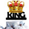 Crown King The Man The Myth The Legend Cake Topper für Mann Happy Birthday Thema Dekor Supplies Daddy Vatertag Familienfeier Dekorationen
