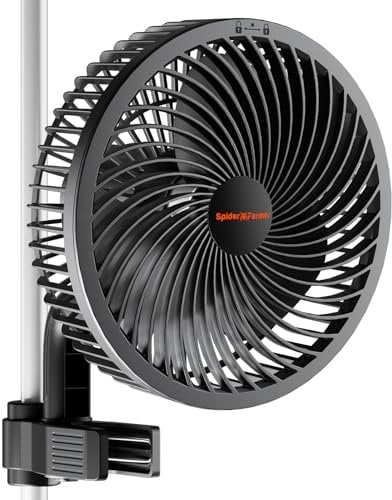 SPIDER FARMER Grow Tent Clip Fan 6” with 10 Dynamic Wind Speeds and 10-Level Oscillation, EC Motor, IP-44 Protection Auto Oscillating Clip Fan Powerful Airflow Low Noise for Ventilation Circulation