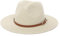 EOZY Straw Sun Hats for Women Men Panama Fedora Summer Hat with Leather Belt Wide Brim Beach Sun Jazz Cap Beige