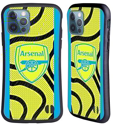 Head Case Designs Officially Licensed Arsenal FC Away 2023/24 Crest Kit Hybrid Case Compatible With Apple iPhone 12 / iPhone 12 Pro