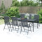 prissent 200x100x72 cm Gartentisch Stahlgitter Anthrazit Esstisch Balkontisch Outdoor-Tisch Garten Beistelltisch Gartentisch Metal Ideal für Garten Balkon Oder Terrasse Elegantes Design
