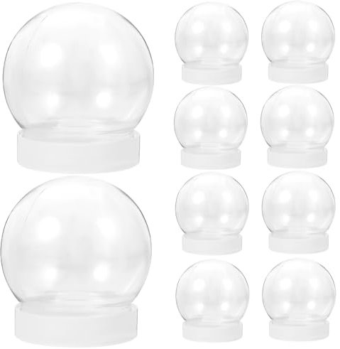Operitacx 10 Stück 2 63-Zoll-Schneekugel-Set Klare Weihnachts- Mit Schraubverschlüssen Leere Kunststoff-Schneekugeln Für DIY-Bastelarbeiten Zu Hause Weihnachten
