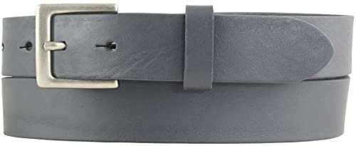 BELTINGER Damen-Gürtel aus Vollrindleder 3 cm | Leder-Gürtel für Damen 30mm | Chino-Gürtel mit Gürtelschließe in Altsilber | Dunkelgrau 115cm
