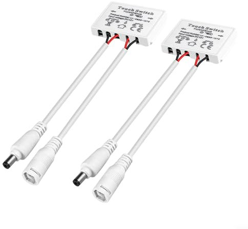 Sensor de interruptor táctil, interruptor táctil de luz de espejo de maquillaje, interruptor de luz LED inteligente de espejo de un solo botón, 12 V, 5 A, 60 W CC macho y hembra