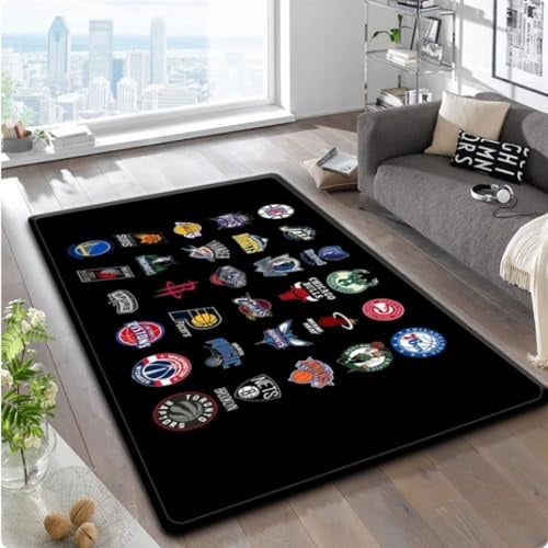 NBA Series Area Rugs - Basketball Team Logo Teppich für Jungen Schlafzimmer Home Decor Teppiche 100 * 160cm