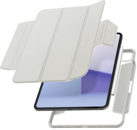 Spigen Funda AirSkin Pro Compatible con iPad Pro 11 Pulgadas 5ª Generación M4 (2024) Funda con Cubierta Magnética Removible y Soporte para lápiz Apple - Gris