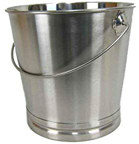 AcMax Eimer Kücheneimer Futtereimer Milcheimer Sektkühler Eis-Eimer Edelstahl 8 Liter