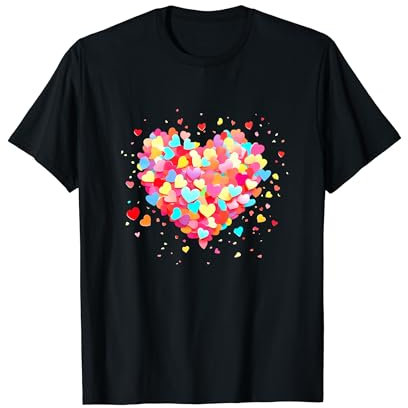 Bunte Herzen Konfetti Liebe T-Shirt