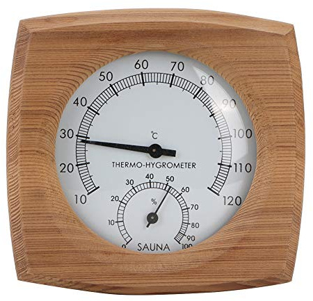 Termoigrometro per Sauna in Legno di Cedro, 2 in 1 con Timer, Fatto a Mano