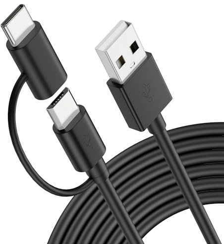 Cable de carga 2 en 1 de repuesto para tablet Kindle Fire HD 6 7 8 10, lector electrónico para niños, Oasis Paperwhite, TV Stick, cable de carga micro USB Android con adaptador tipo C