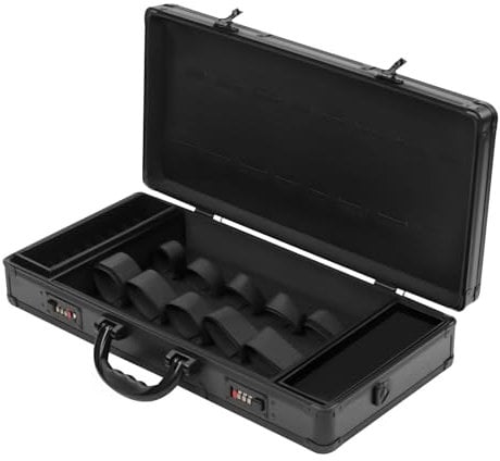 Friseursalon Werkzeugkasten Friseur Tote Tasche Kamm Werkzeug Organizer Friseursalon Box mit Schloss mit Schulterriemen, große tragbare Friseurkasten für Werkzeug Lagerung, schwarz